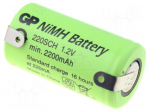 Re-battery: Ni-MH | SubC | 1.2V | 2200mAh | soldering lugs | &Oslash;23x43mm