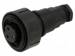 Connector: circular | plug | female | PIN: 3 | 12A | 277V | IP68,IP69K