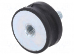 Vibration damper | M8 | &Oslash;: 35mm | rubber | L: 15mm | Thread len: 23mm
