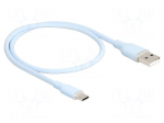 Cable | USB 2.0 | USB A plug,USB C plug | gold-plated | 0.5m | blue