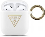 Headphone case Guess Apple AirPods Triangle Silicone Case White