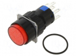 Switch: push-button | Pos: 2 | SPDT x2 | 0.5A/220VAC | 1A/24VDC | ON-ON