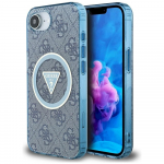 Case Guess IML Metal Glitter 4G Circle Triangle MagSafe for iPhone 16e/17e / blue