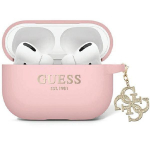 Guess GUAP2LECG4P AirPods Pro 2 (2022/2023) cover pink Liquid Silicone Glitter Triangle Charm