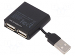 Hub USB | USB 2.0 | PnP and hot-plug | black | Number of ports: 4