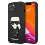 Karl Lagerfeld KLHCP13SOKPK Saffiano Ikonik Karl`s Patch Hardcase for iPhone 13 mini 5,4" / black
