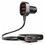 Joyroom JR-CL03 Multi 5 Ports USB-A auto lādētājs | melns