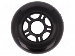 Wheel | black | Pcs: 1 | push-in | &Oslash;: 84mm | Plating: polyurethane | W: 24mm