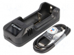 Charger: for rechargeable batteries | Li-Ion | 3.6/3.7V | 1A | 5VDC