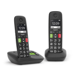 Gigaset E290A Duo juhtmevaba suurte nuppudega telefon koos k&otilde;nede salvestusega - Black