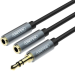 Przejści&oacute;wka Unitek Y-C956ABK miniJack 3,5mm (M) - 2x 3,5mm (F)