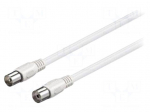 Cable | 75&Omega; | 10m | coaxial 9.5mm socket,coaxial 9.5mm plug | white