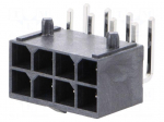Socket | wire-board | male | Mega-Fit | 5.7mm | PIN: 8 | Layout: 2x4 | 23A