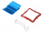 Heatsink: extruded | grilled | BGA | blue | L: 30mm | W: 30mm | H: 7.5mm