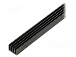 Heatsink: extruded | grilled | black | L: 1000mm | W: 19mm | H: 14mm