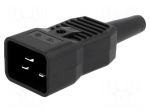 Connector: AC supply | plug | male | 16A | 250VAC | IEC 60320 | C20 (I)
