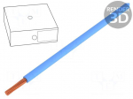 Wire | H07V-K | stranded | Cu | 10mm2 | blue | PVC | 450/750V | 100m | Class: 5