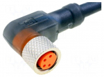 Connector: M8 | 2m | female | PIN: 4 | angled 90&deg; | plug | PUR