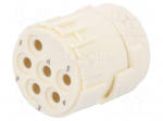Connector: M23 | PIN: 6 | female | crimped | w/o contacts | 300V | 20A