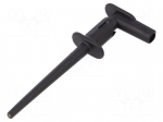Clip-on probe | crocodile | 1A | black | 300V | 2mm | Overall len: 75mm