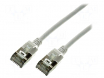 Patch cord | U/FTP | 6a | stranded | Cu | TPE | grey | Len: 3m | 32AWG