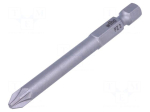 Screwdriver bit | Pozidriv&reg; | PZ2 | Overall len: 70mm