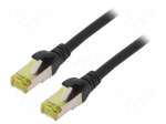 Patch cord | S/FTP | 6a | stranded | Cu | LSZH | black | 3m | 26AWG