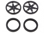 Wheel | black | Pcs: 2 | push-in,screw | &Oslash;: 60mm | Shaft dia: 4.8mm | W: 8mm