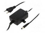 Power supply: switching | 12VDC | 1A | Out: 5,5/2,5 | 12W | 90&divide;264VAC