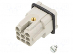 Connector: HDC | contact insert | male | 16A | 250V | PIN: 8 | 7+PE