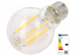 LED lamp | white warm | E27 | 230VAC | 1521lm | P: 11W | 2700K | CRImin: 80