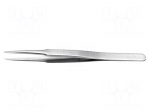 Tweezers | 120mm | for precision works | Blade tip shape: flat