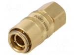 Quick connection coupling | straight | max.15bar | brass | Seal: FPM