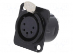 Connector: XLR | socket | female | PIN: 5 | with push button | soldering