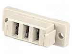 Connector: DIN 41612 | plug | female | PIN: 3 | straight | 15A | THT