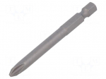Screwdriver bit | Phillips | PH2 | 1/4" | Overall len: 70mm