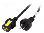 Cable | 3x1.5mm2 | AS/NZS 3112 (I) plug,IEC C19 female | PVC | 2m