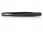 Tweezers | Blade tip shape: rounded | Tweezers len: 115mm | ESD