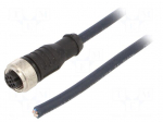 Cable: for sensors/automation | M12 | PIN: 5 | straight | 5m | plug | 4A