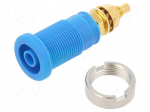 Laboratory connector: 4mm banana | socket | 1kVDC | 32A | blue | screw