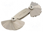 Radius gauges | Range: 15,5&divide;25 | 15pcs.