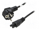 Cable | 3x0.75mm2 | CEE 7/7 (E/F) plug angled,IEC C5 female | PVC