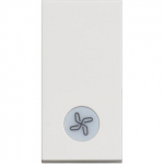 One-way switch 1P 10 AX - 250 Vac - lightable - fan symbol