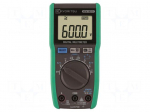 Digital multimeter | LCD | (6000) | VDC: 600mV,6V,60V,600V | True RMS