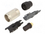 Connector: M9 | plug | female | Plating: gold-plated | 125V | 3A | IP40