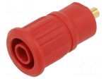 Laboratory connector: 4mm banana | socket | 1kV | 24A | red | insulated