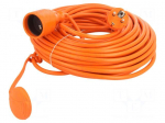 Extension lead | 3x1.5mm2 | 25m | PVC | orange | Sockets no: 1 | 16A