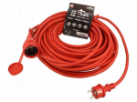 Extension lead | 3x2.5mm2 | 30m | rubber | red | Sockets no: 1 | 16A