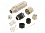 Connector: M12 | plug | PIN: 8 | male | 48V | straight | IP67 | for cable