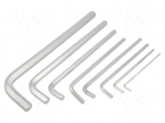 Wrench: hex key-set | inch | long | 8pcs.